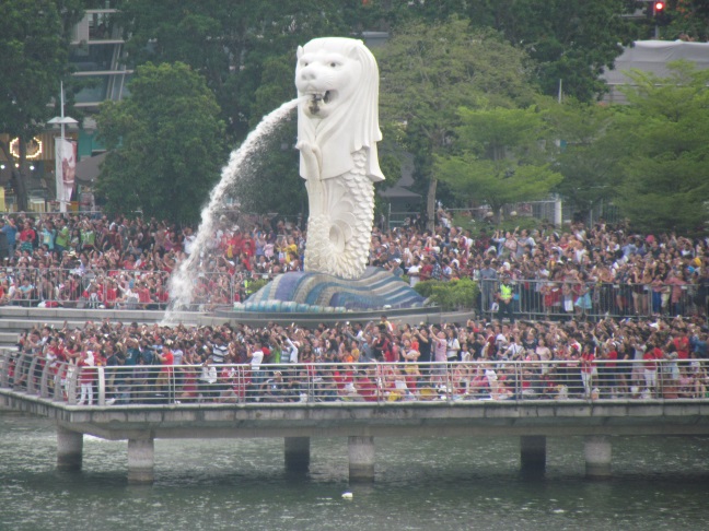 NDP Crowd at the Merlion Park